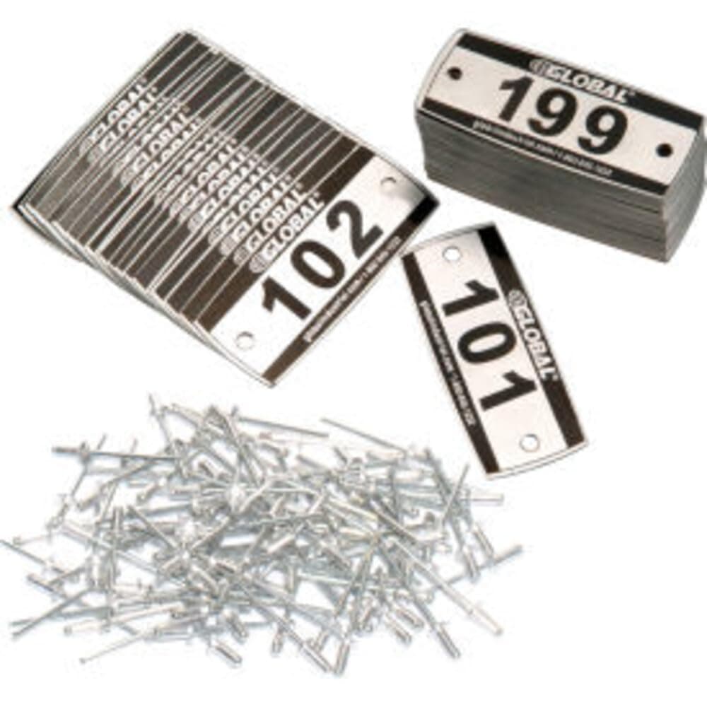 Global Industrial Locker Number Plate Kit, Numbered 101-299
