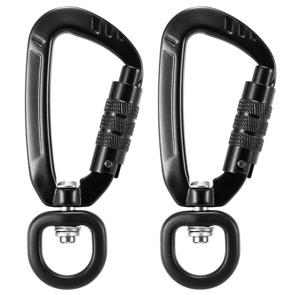 Lixada 360° Rotatable Spinner Carabiner - Small Auto Locking 4KN Swivel Carabiner