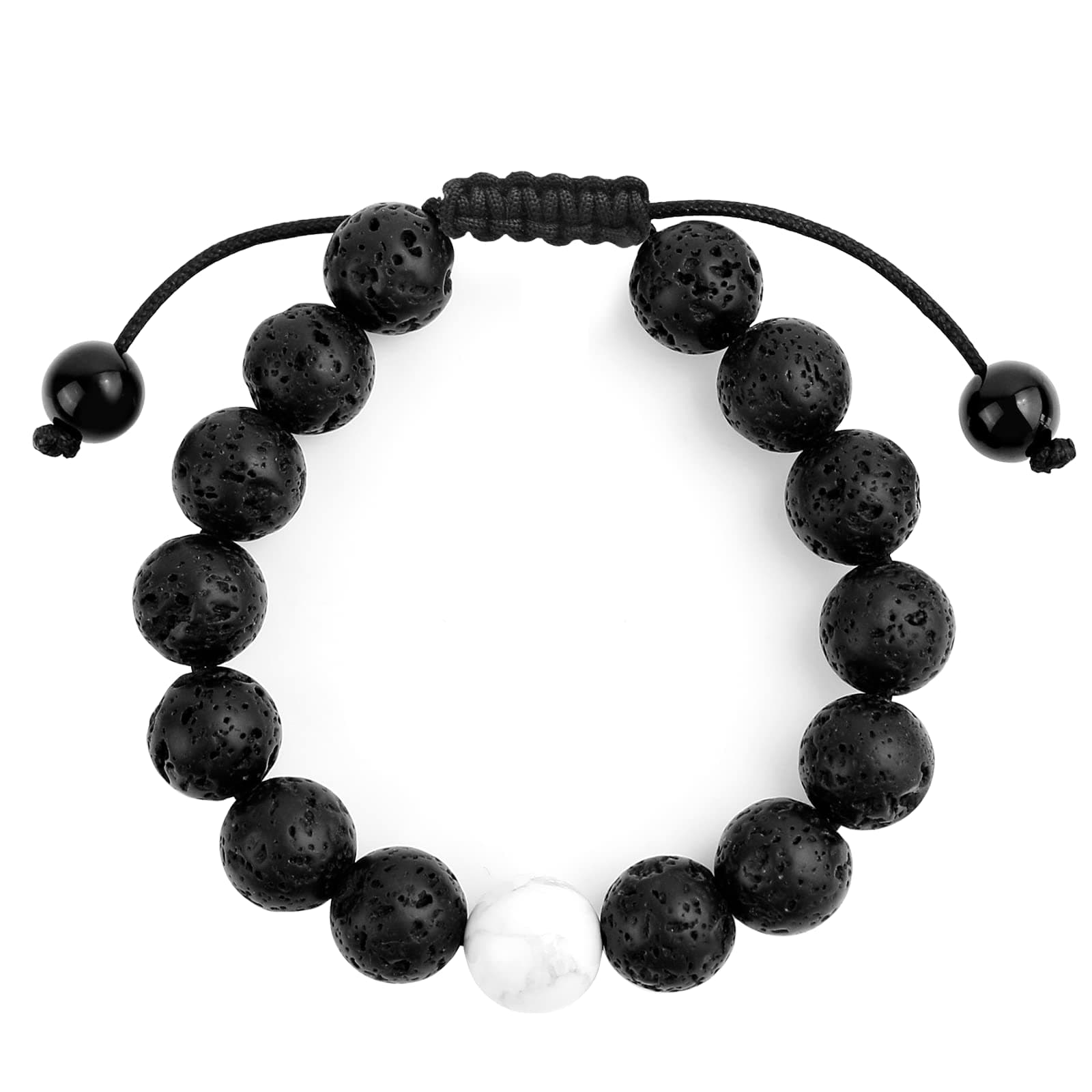 Maromalife Lava Stone Diffuser Bracelet Handmade Woven Bracelet Adjustable Braided Wristband Essential Oil Aromatherapy Bracelet Yoga Wristband with Lava Stone