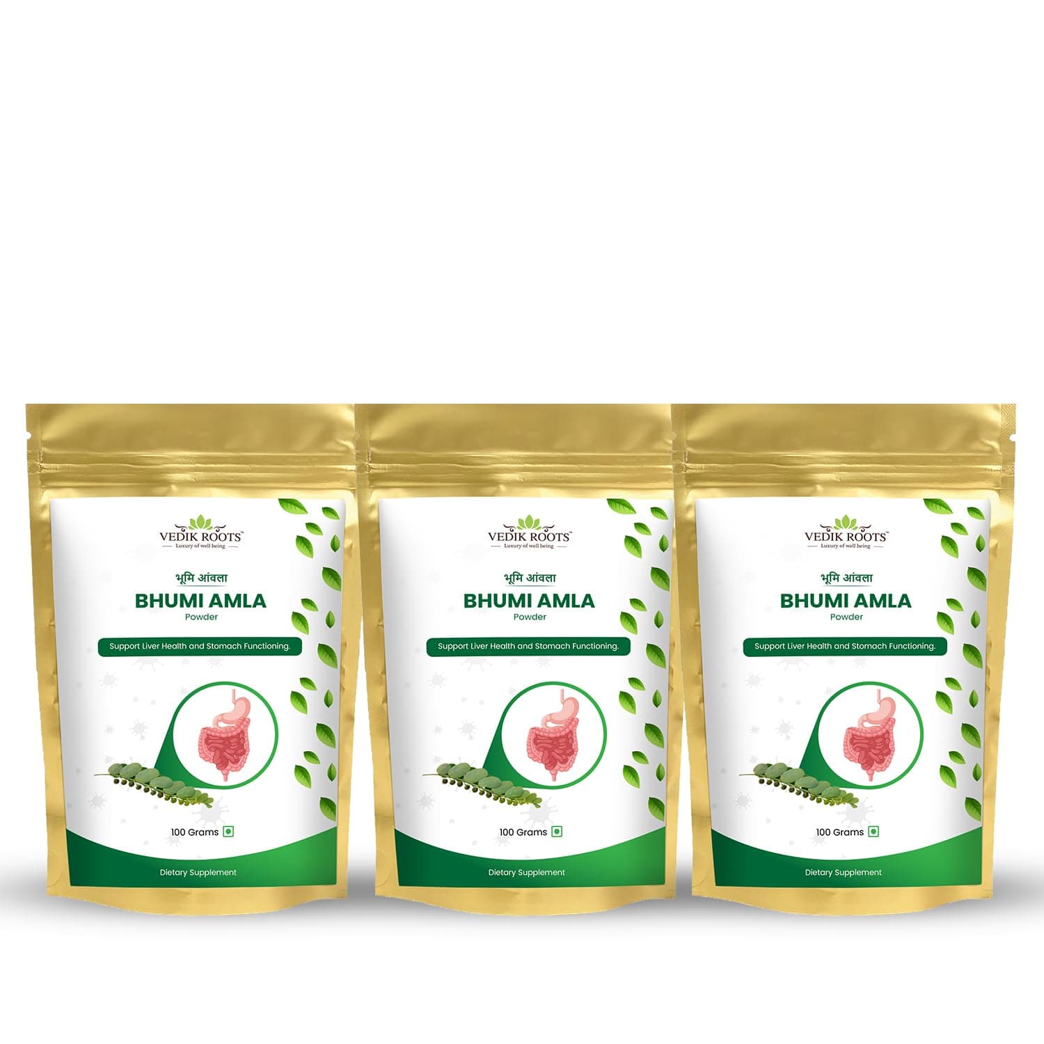 Bhumi Amla Powder/Churn - Organic And Pure Ingredient Extract For Healthy Liver Functioning And Digestive Strength Enriched With Essential Nutrients