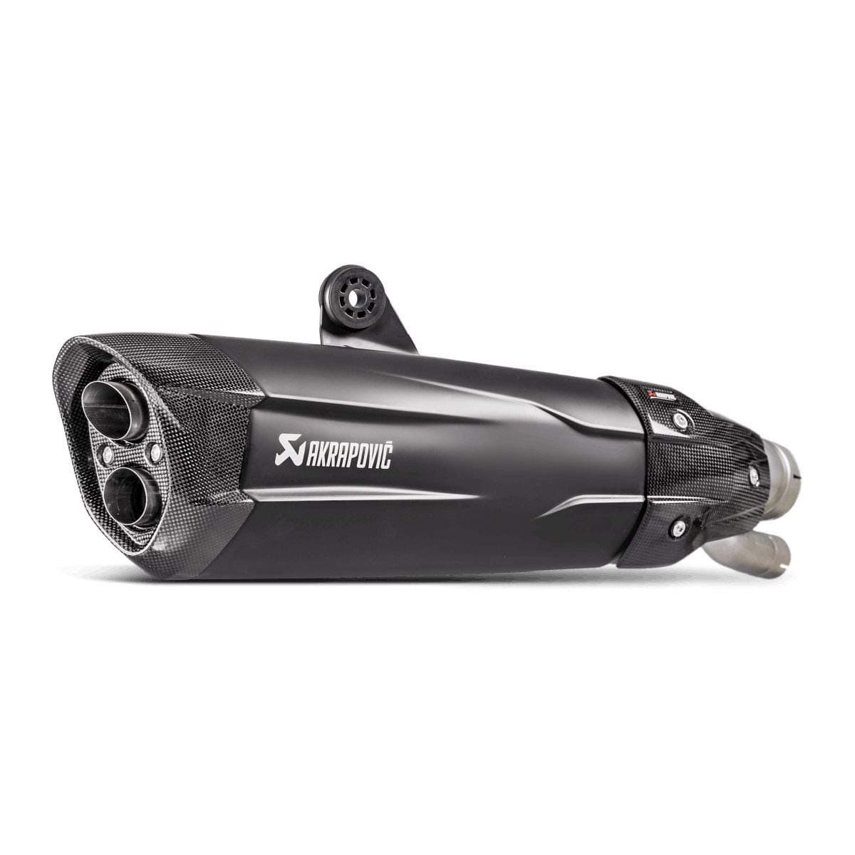 Akrapovic Slip-On Exhaust (Homologated/Black Titanium With Carbon Fiber End Cap) Compatible With 17-18 BMW S1000RR