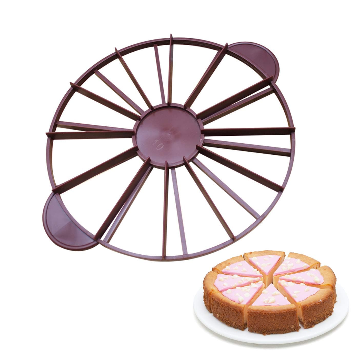 MORLIFE 10pcs and 12pcs Double Sided Cake Divider Cutter 32.5cm*27cm*2.8cm Round Pie Slicer Guideline Marker Gadget