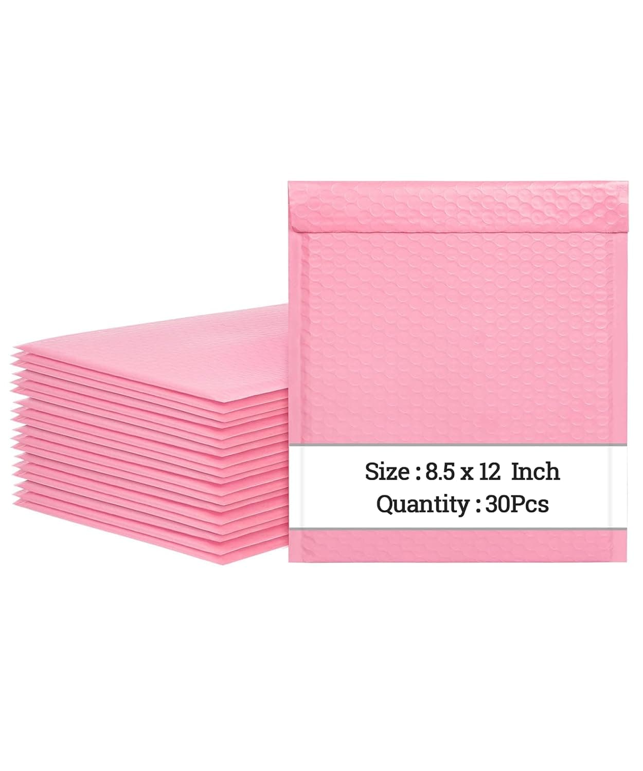 8.5 x 12 Inch Pink Bubble Mailers 30 Pack, Self-Seal Poly Padded Envelope, Waterproof Shipping Bags for Small Business