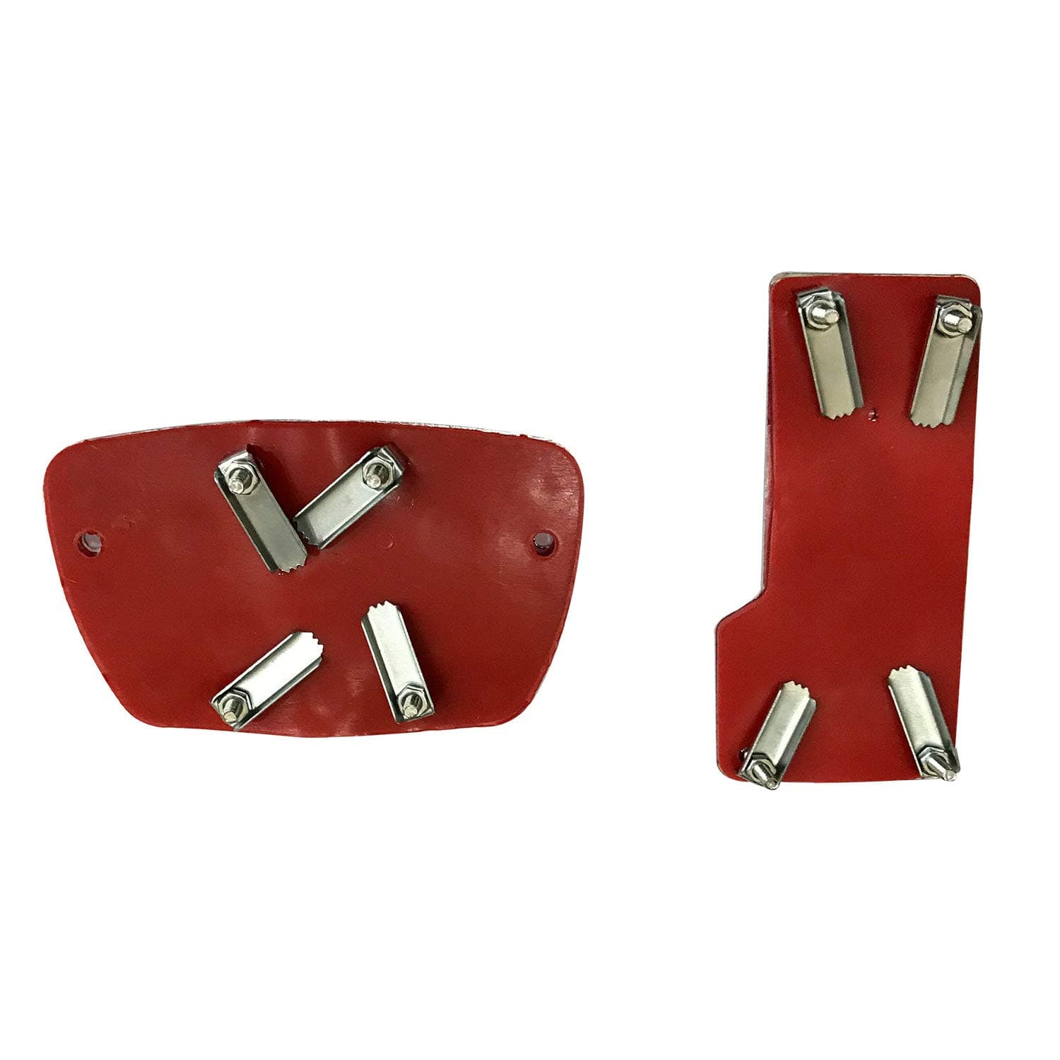 Oshotto 2 Pcs Non-Slip Automatic Transmission CS-04 Car Pedals Kit Pad Covers Set Compatible with Ford Endeavour (Red, Chrome)