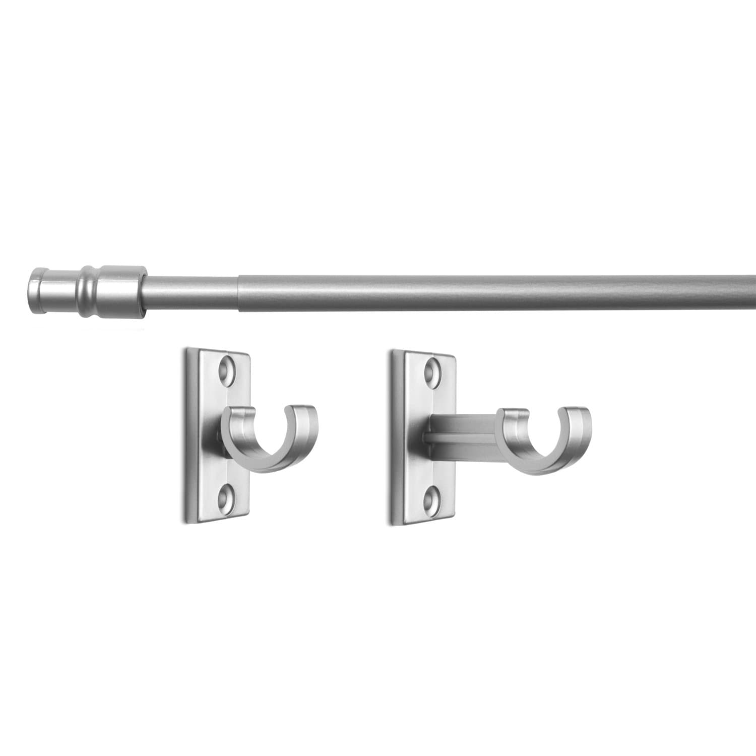 Curtain Rail Door Window Clamp Rod Camping Curtain Pole Rail 85 – 135 Cm Matt Nickel (Pack of 1)