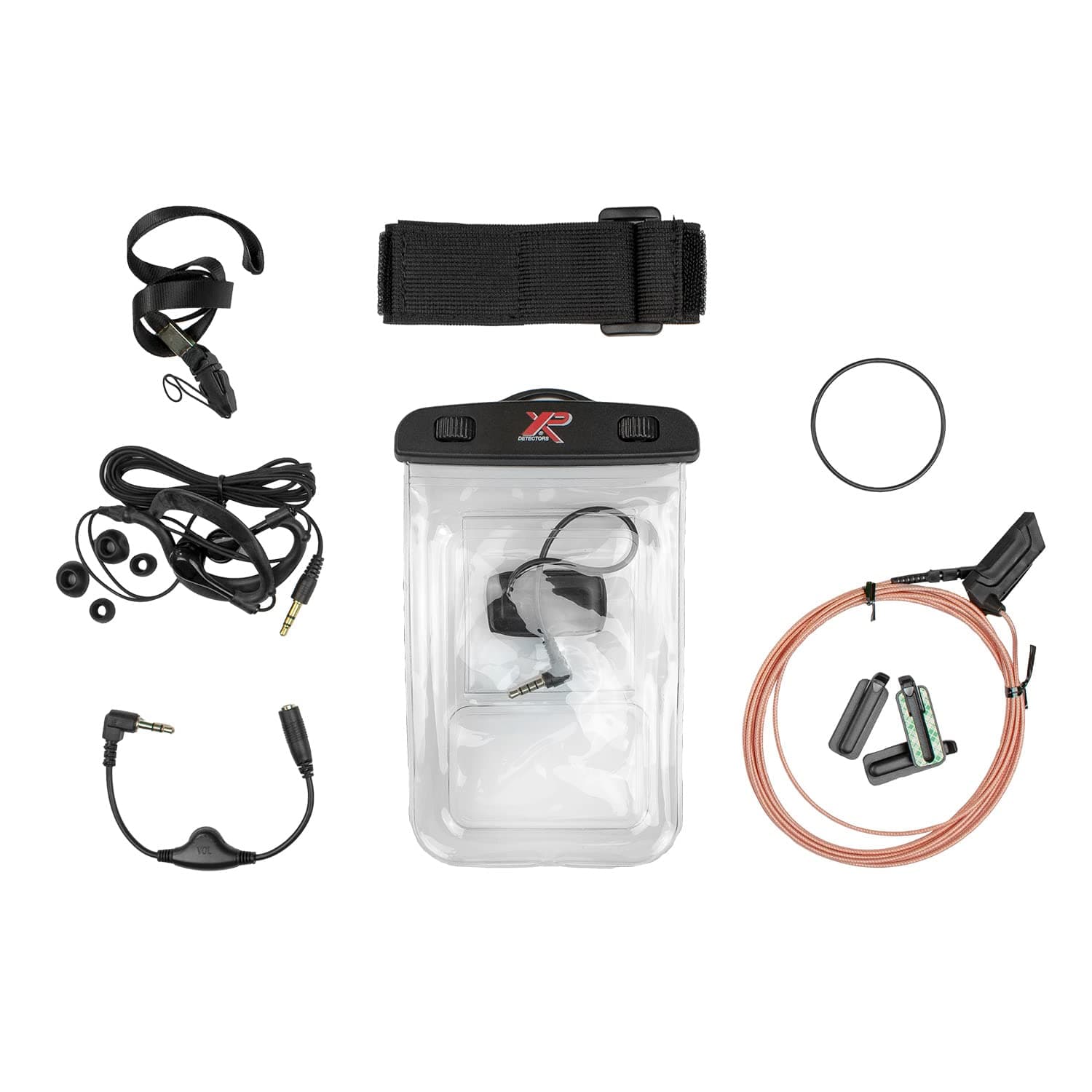 XP Metal Detectors Waterproof Kit - Compatible with Deus and ORX Metal detectors to detect up to 16ft - Aerial Antenna with 250cm Cable with Waterproof Armband & Vol. Control (D-KITC)