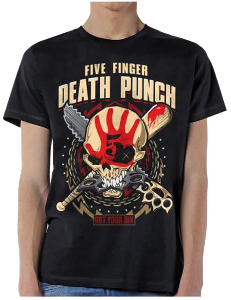Five Finger Death PunchMens T Shirt got your six Zombie Kill band logo Official