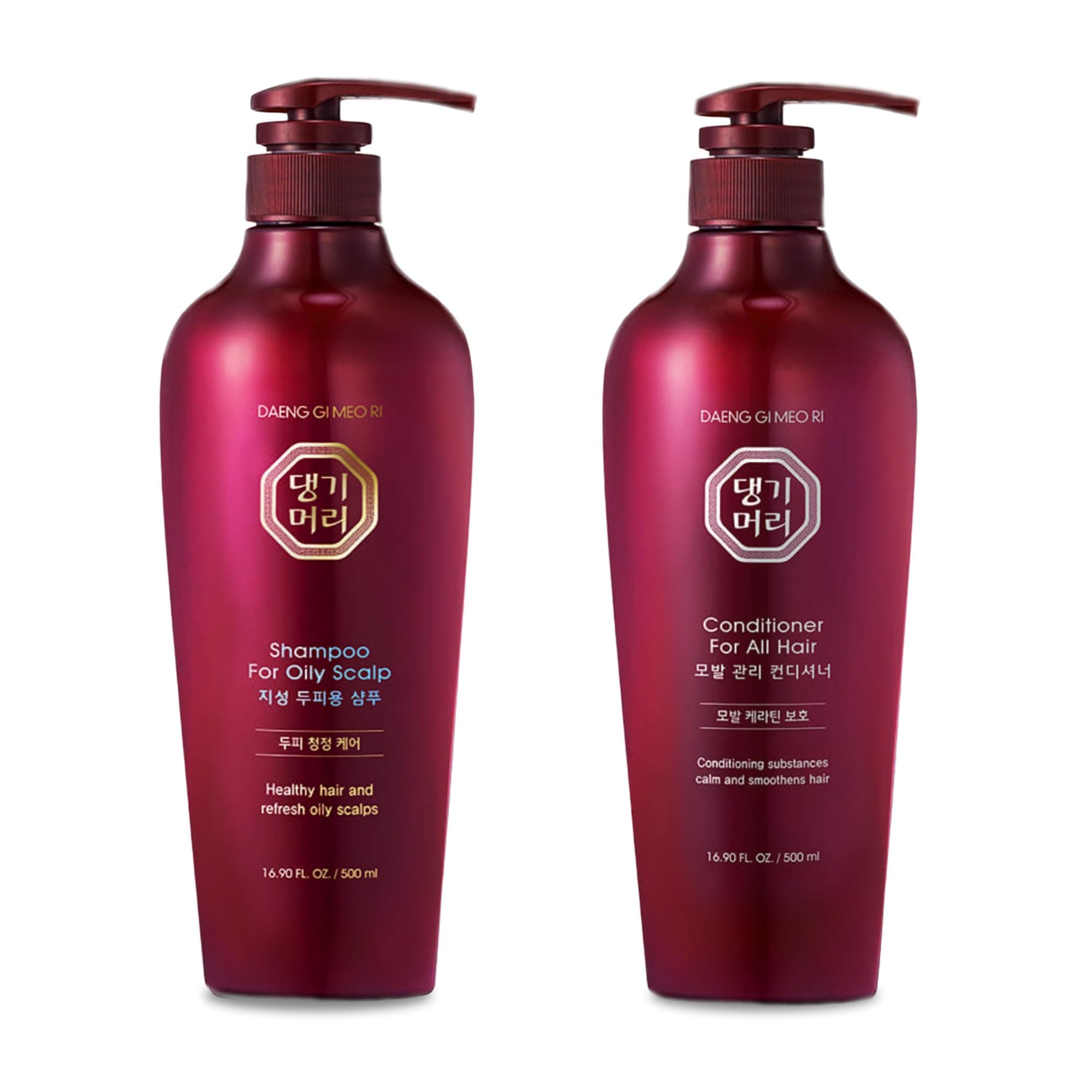 Oily Scalp Care Shampoo & Conditioner Set, Refreshing and Strengthening the Oily Scalp, Reducing Dandruff, Nourishing and Promoting Hair Growth,16.9 fl oz (500ml) Each