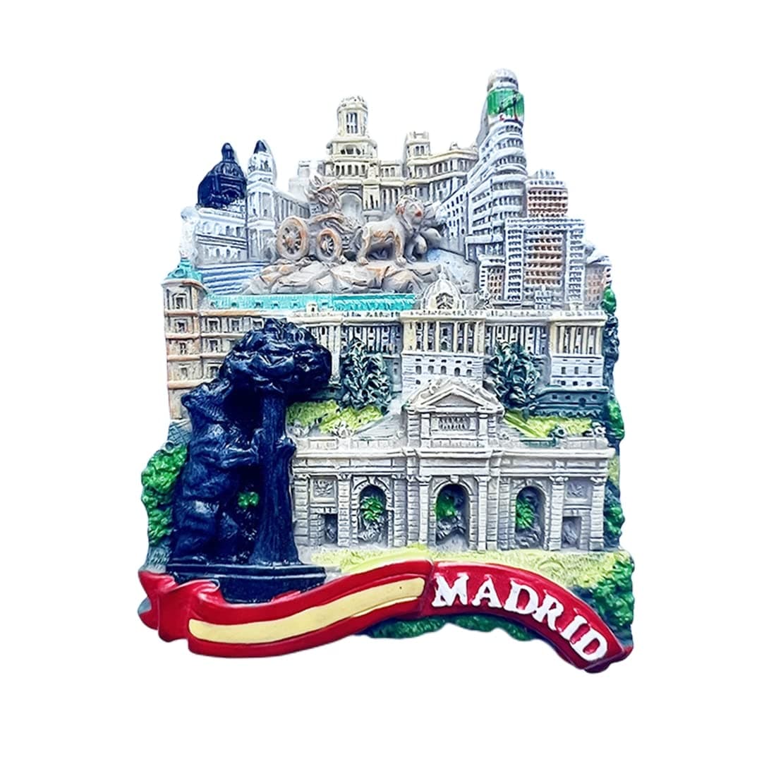 3D Madrid Spain Fridge Magnet Souvenir Gift,Resin Handmade Madrid Refrigerator Magnet Home & Kitchen Decoration Collection
