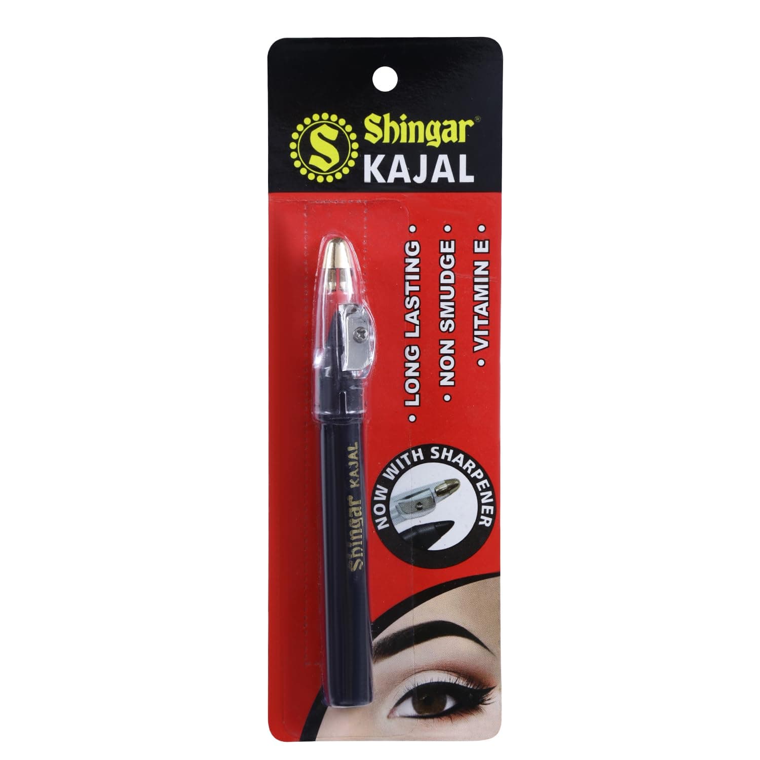 Shingar Kajal Pencil | Sharpener On Cap | With Long Lasting Formula | Enriched With Vitamin E | Smooth Creamy Texture | Smudge Proof Formula | Safe For Your Eyes | kajal pencil | kajal black | shingar kajal pencil | kajal pencil for women – Black, 3g