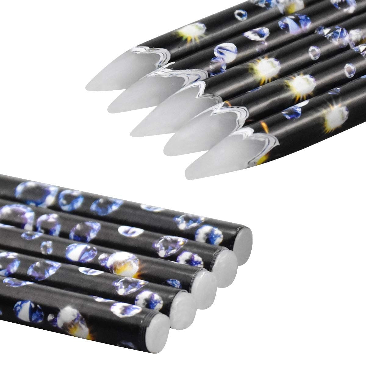 5Pcs Rhinestone Picker for Nail Gems, Soft Wax Pencil Wax Pen for Diamonds for Nails, Nail Pencil Dotting Pen Diamond Painting Pen Tool Accessories