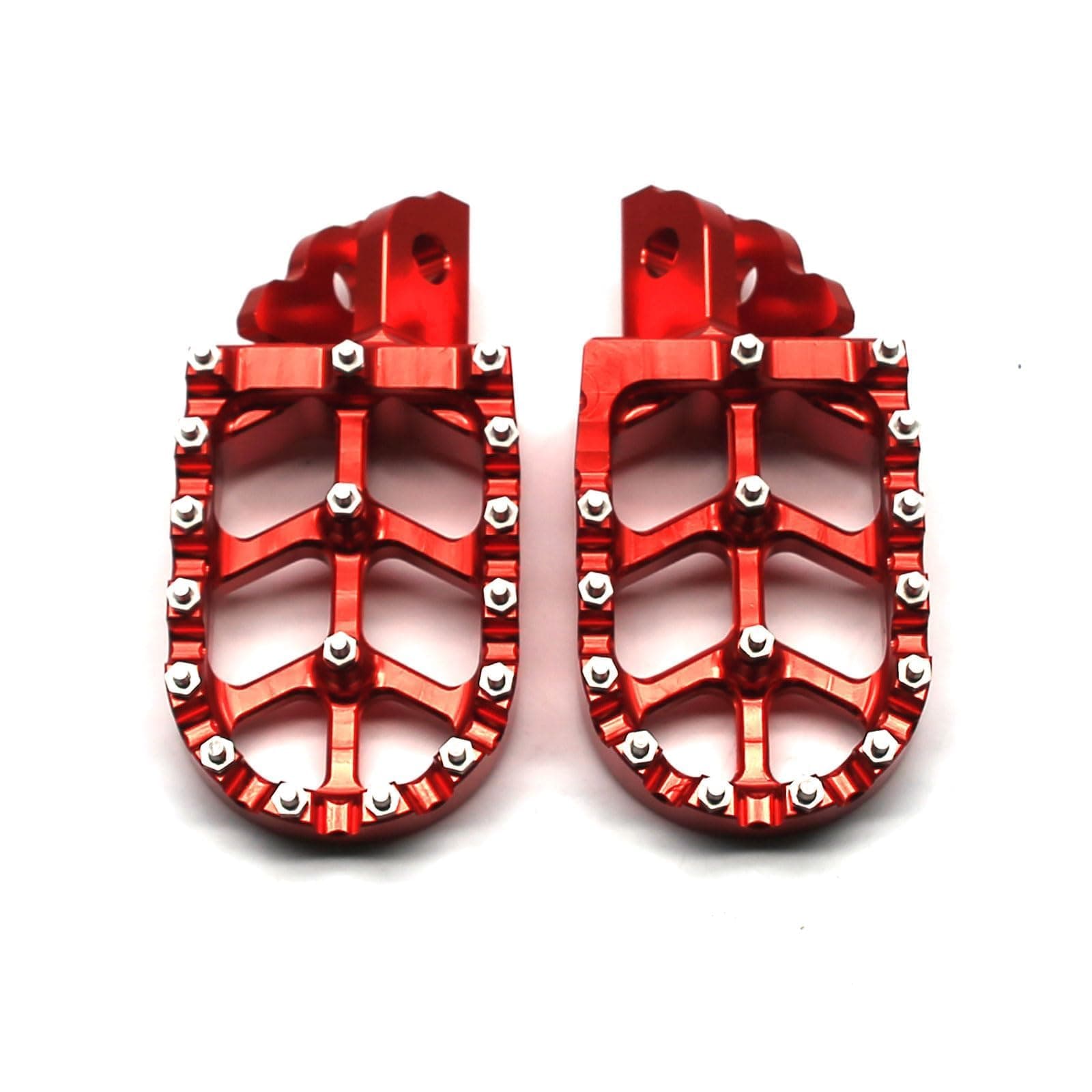 MZS Dirt Bike Foot Pegs, Motocross Footpeg MX Footrest Rest Accessories CNC Red Compatible with CRF125F 2014-2024 / CRF110F 2013-2024
