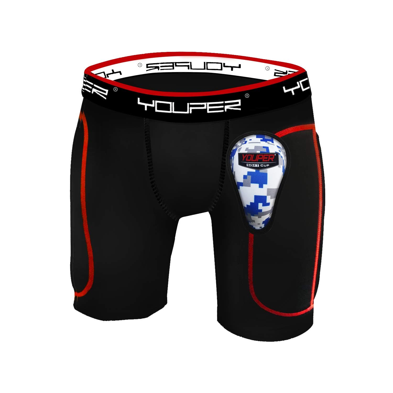 Boys Youth Padded Sliding Shorts with Soft Protective Athletic Cup for Baseball, Football, Lacrosse