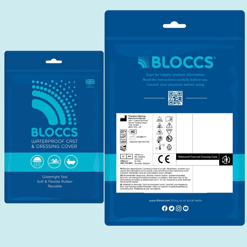Bloccs Waterproof Cover for Plaster Cast Arm, Swim, Shower & Bathe. Watertight Protector - #CA79-S - Child Arm (Small)