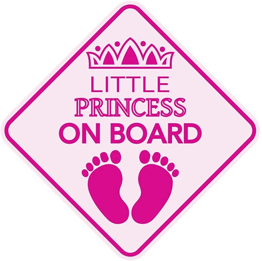 KCHEX COLIBROX Princess On Board Car Sign - Decal Automotive Sticker For Cars Window Little