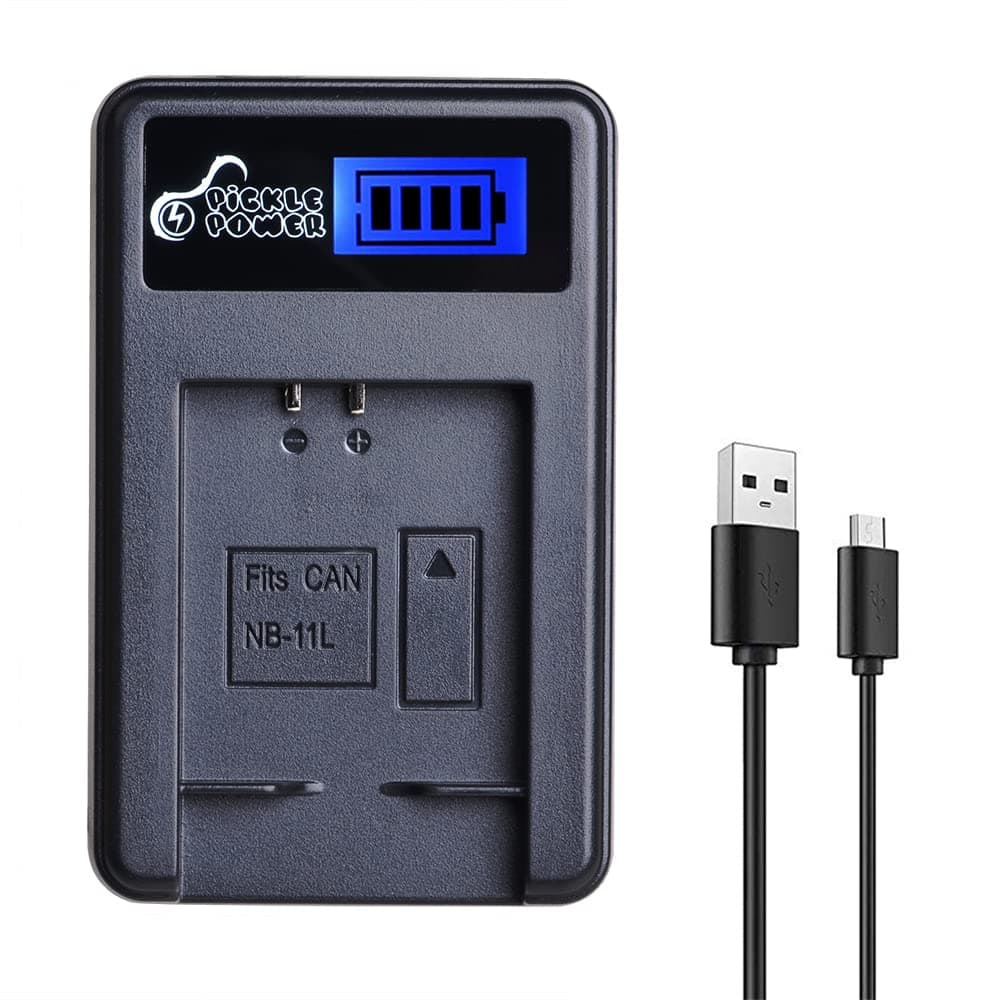 NB-11L Battery Charger Pickle Power LCD USB NB-11LH Charger Work with Canon PowerShot A2300 is, A2400 is,A2500, A2600,A3400 is, A3500 is, A4000 is, ELPH 110 HS, ELPH 115