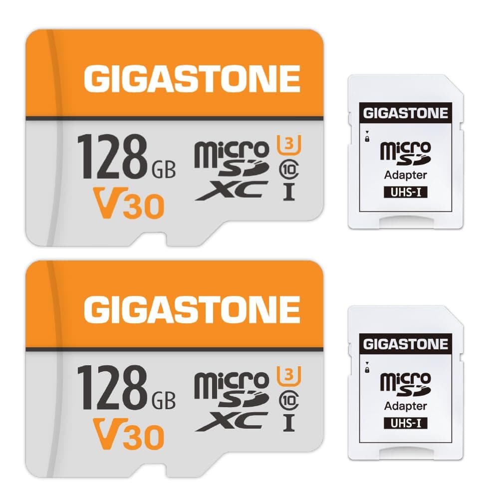 128GB Memory Card 2 Pack Compatible with GoPro Drone Samsung Sony Tablet, High Speed for 4K UHD Video, A1 U3 C10 Micro SDXC Card with Mini Storage Box and SD Adapter
