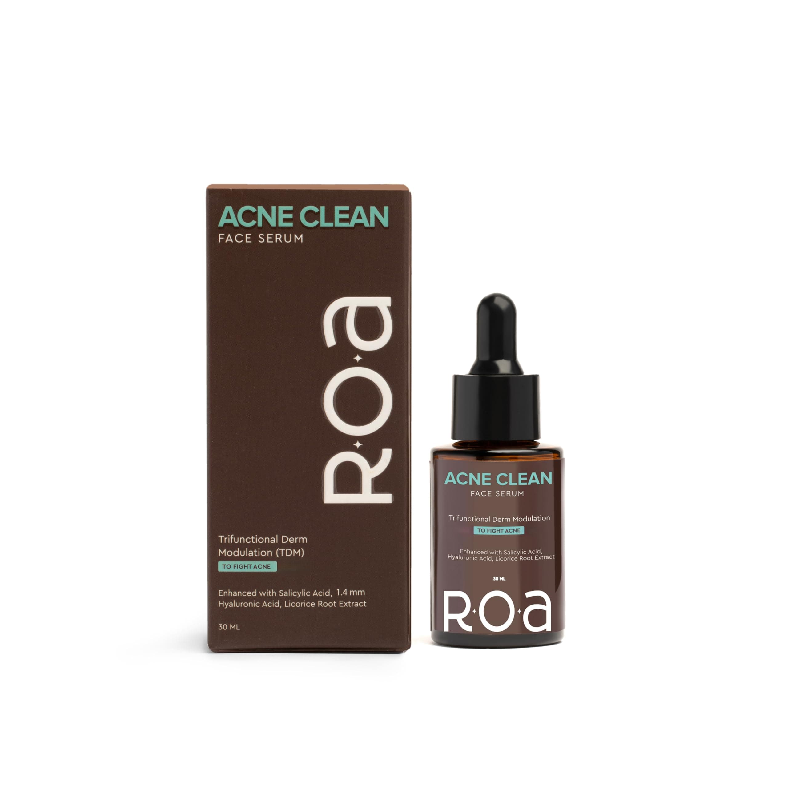 Acne Clean | Roa Skincare 2% Salicyclic Acid, 3% Licorice Root Extract, 1% Ha Serum | Clear Acne Blackheads & Whiteheads | Soothing Formulation | Pregnancy Safe | Men & Women | 30Ml