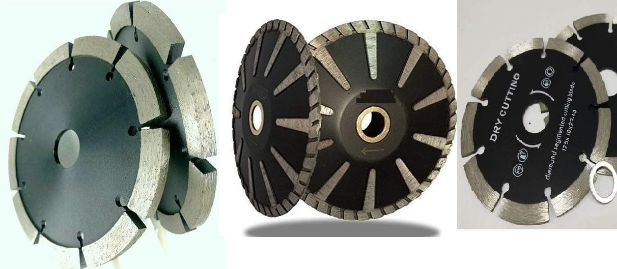 5" (set of 6 Pieces) Diamond Wall Chaser Crack Chaser Tuck Point Blade Segmented Straight Cutting Blade Convex Curved Blade for stone concrete granite for tile floor grinder wet polisher circular saw