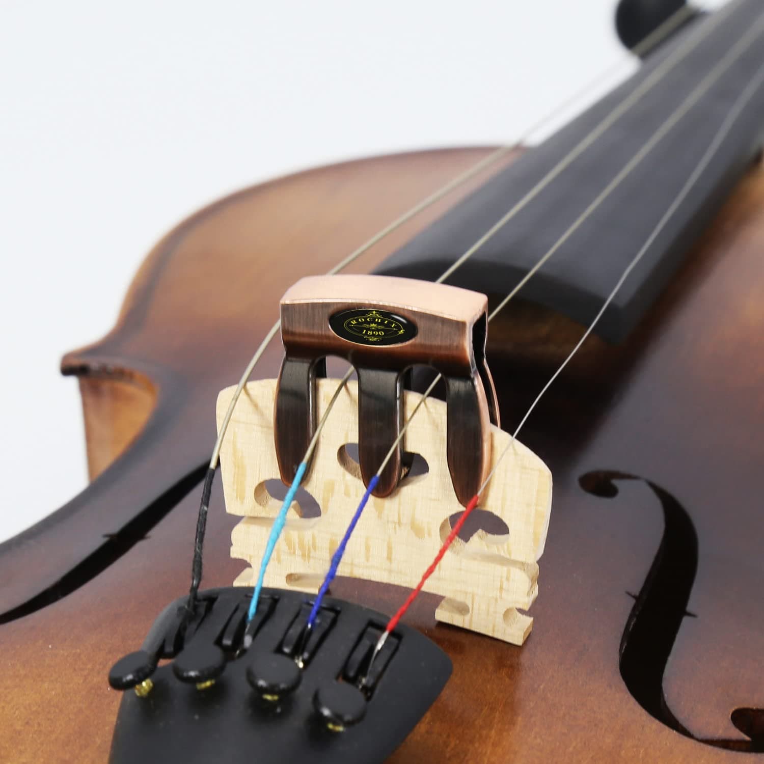 Metal Violin Mute Practice Violin Silencer for 1/2,3/4,4/4 Violin,Red Copper