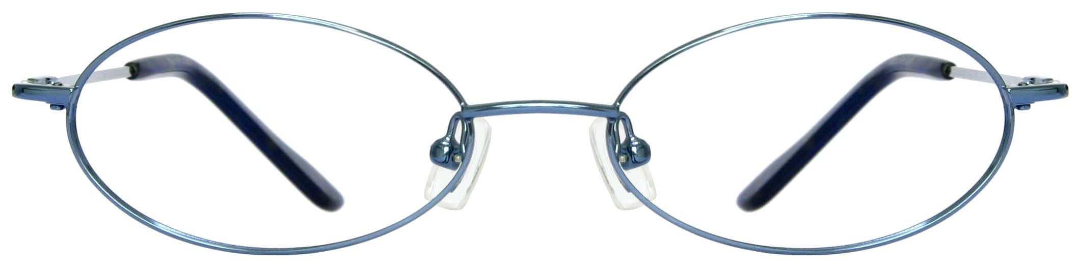 Metal reading eyeglasses with bendable temples (+3.50 Diopters, Blue)