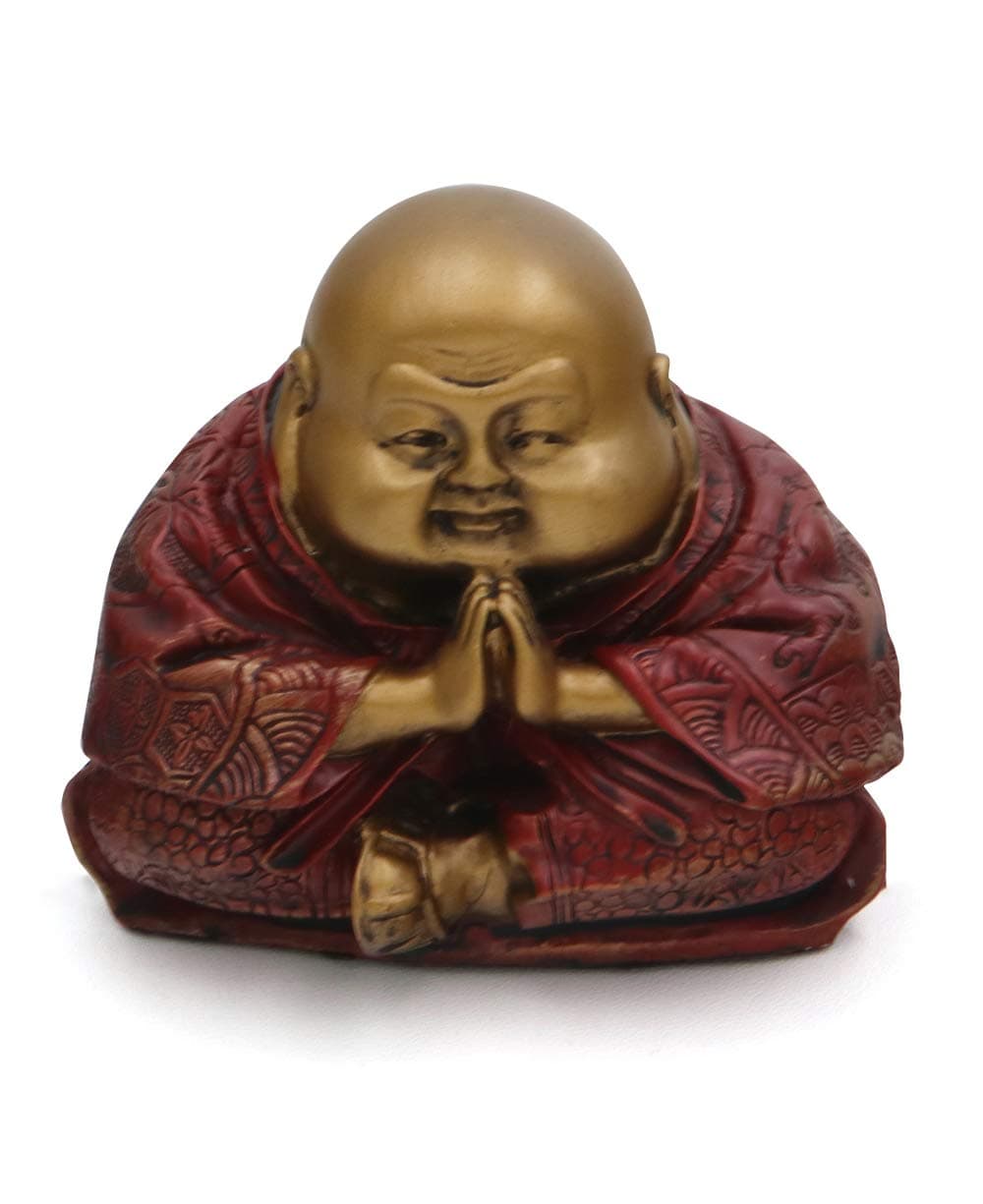 Praying Happy Buddha Hotai Small Statue