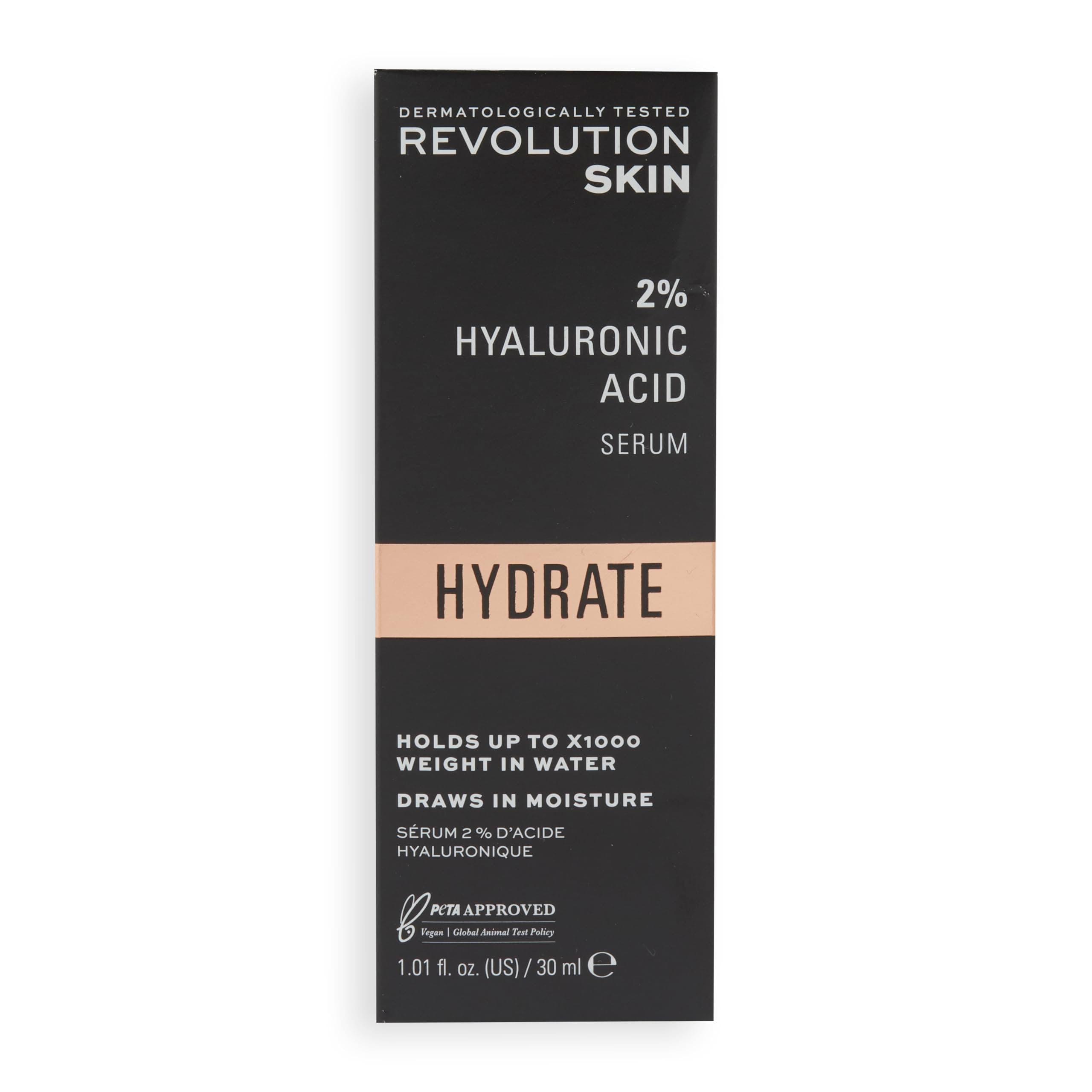 Revolution Skincare London Beauty Hyaluronic Acid Serum, Plumps, Softens and Hydrates Skin, 2% Solution, Lightweight Face Fragrance Free, 30 ml