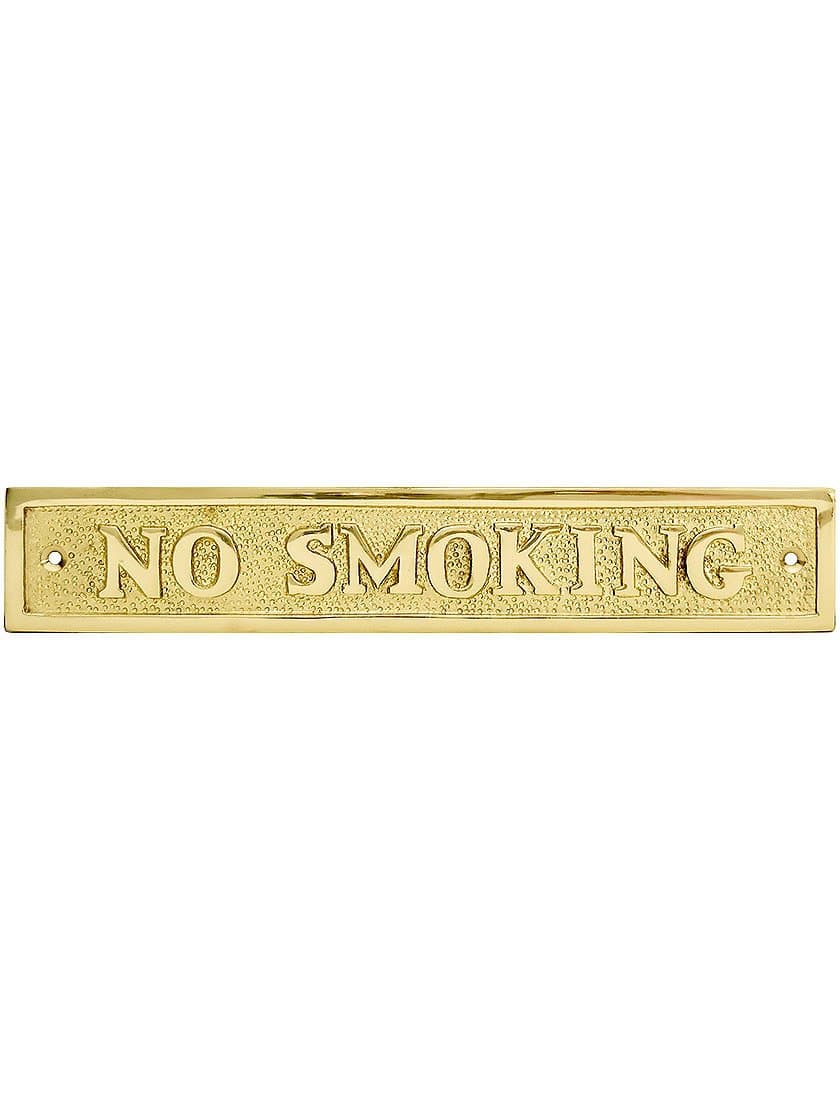 Cast Brass "No Smoking" Sign