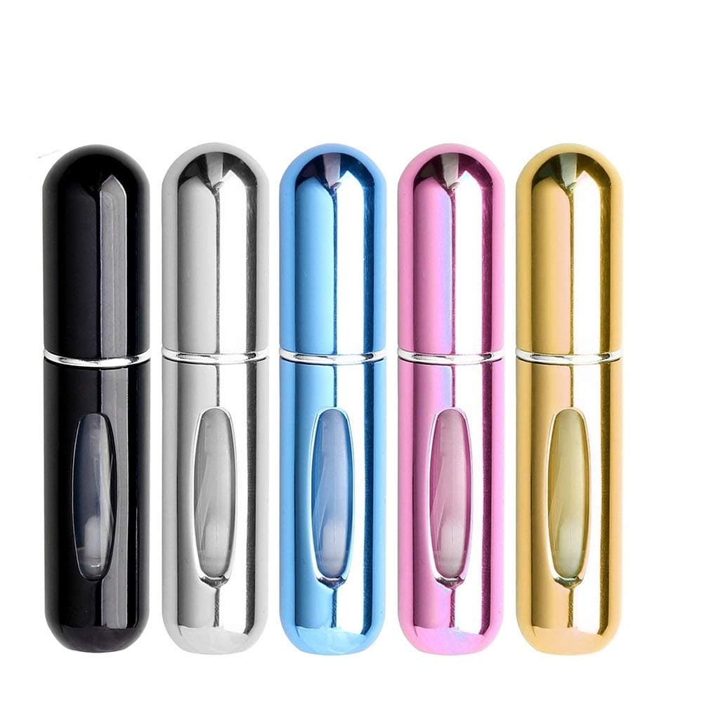Fahion roadFashion Road 5Pack 5ml Refillable Perfume Atomizer Spray Bottle ,Portable Mini Perfume Atomiser Bottles Easy to Fill Scent Aftershave Pump Case for Traveling and Outgoin