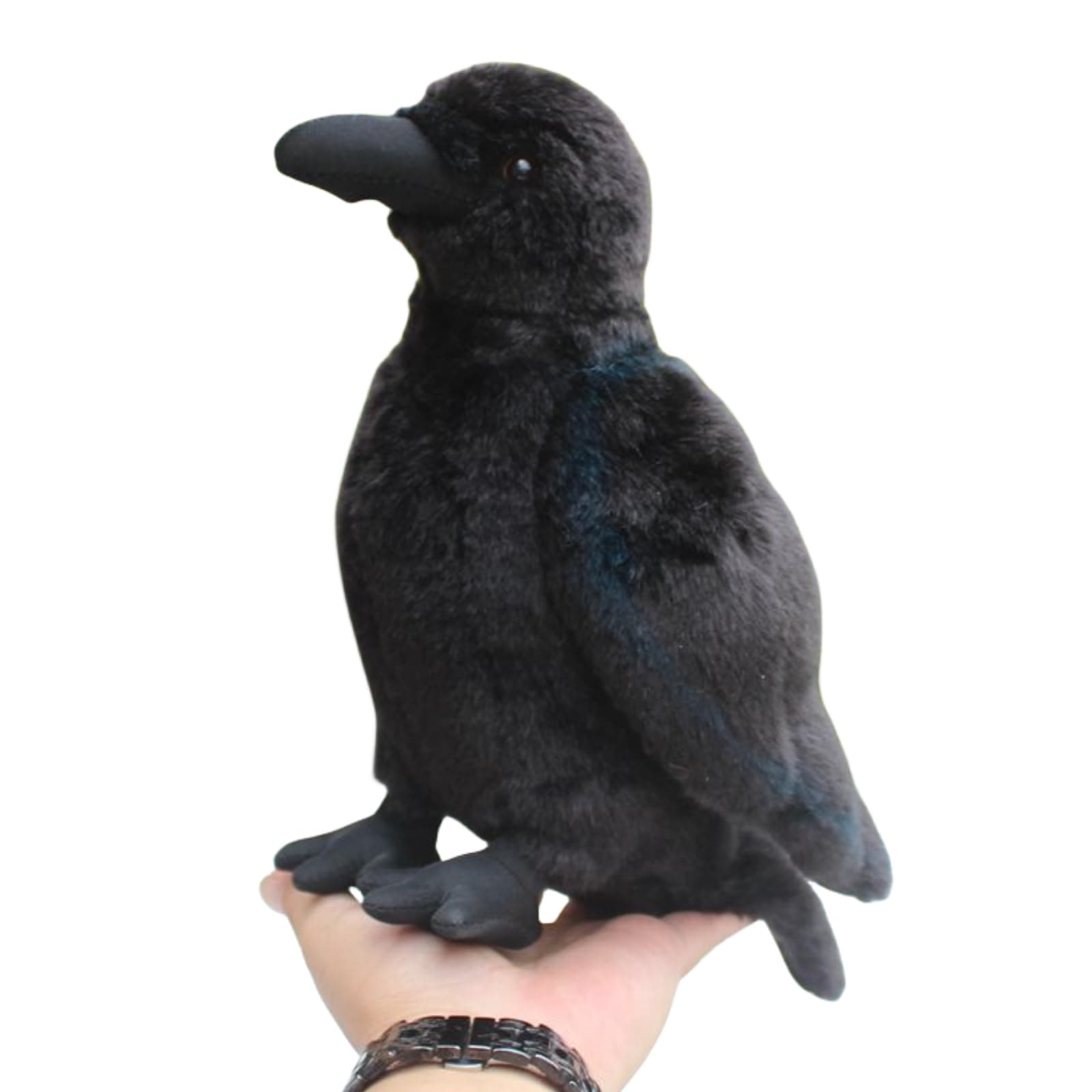 Realistic Crow Plush, Cute Black Raven Stuffed Animal Plush Pillow Toys, Soft Little Bird Raven Stuffed Toys Doll for Birthday Kids Gifts Home Decor 9.44''