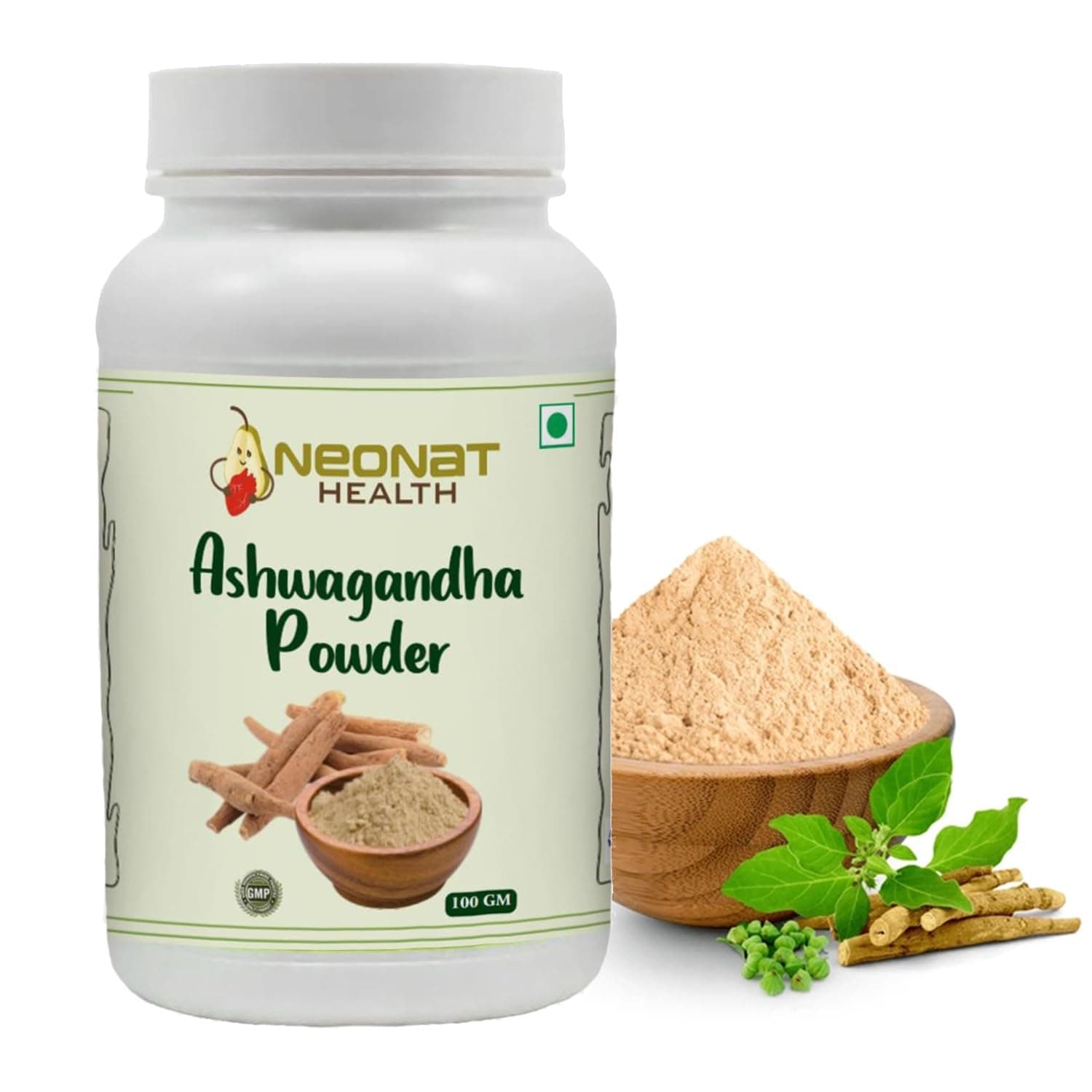 Ashwagandha Powder 100gm (Withania Somnifera), Natural Immunity Booster for Men and Women, Ayurvedic Herbal Supplement, Helps Stress Relief, Energy and Strength