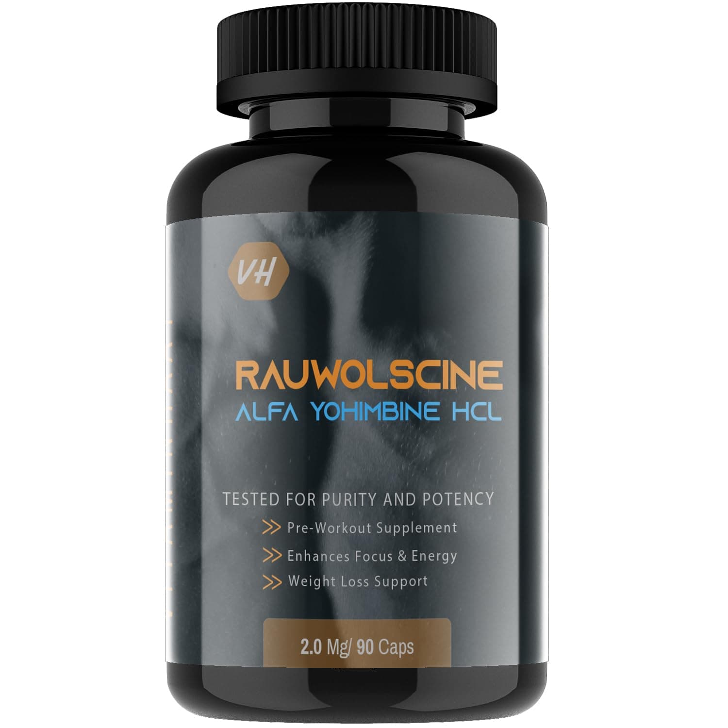 Rauwolscine Alpha Yohimbine HCL, 2.0 Mg (Standardized to 98% Alpha Yohimbine), 90 Capsules Pre-Workout Supplement, Enhances Workout Performance, Weight Loss Support