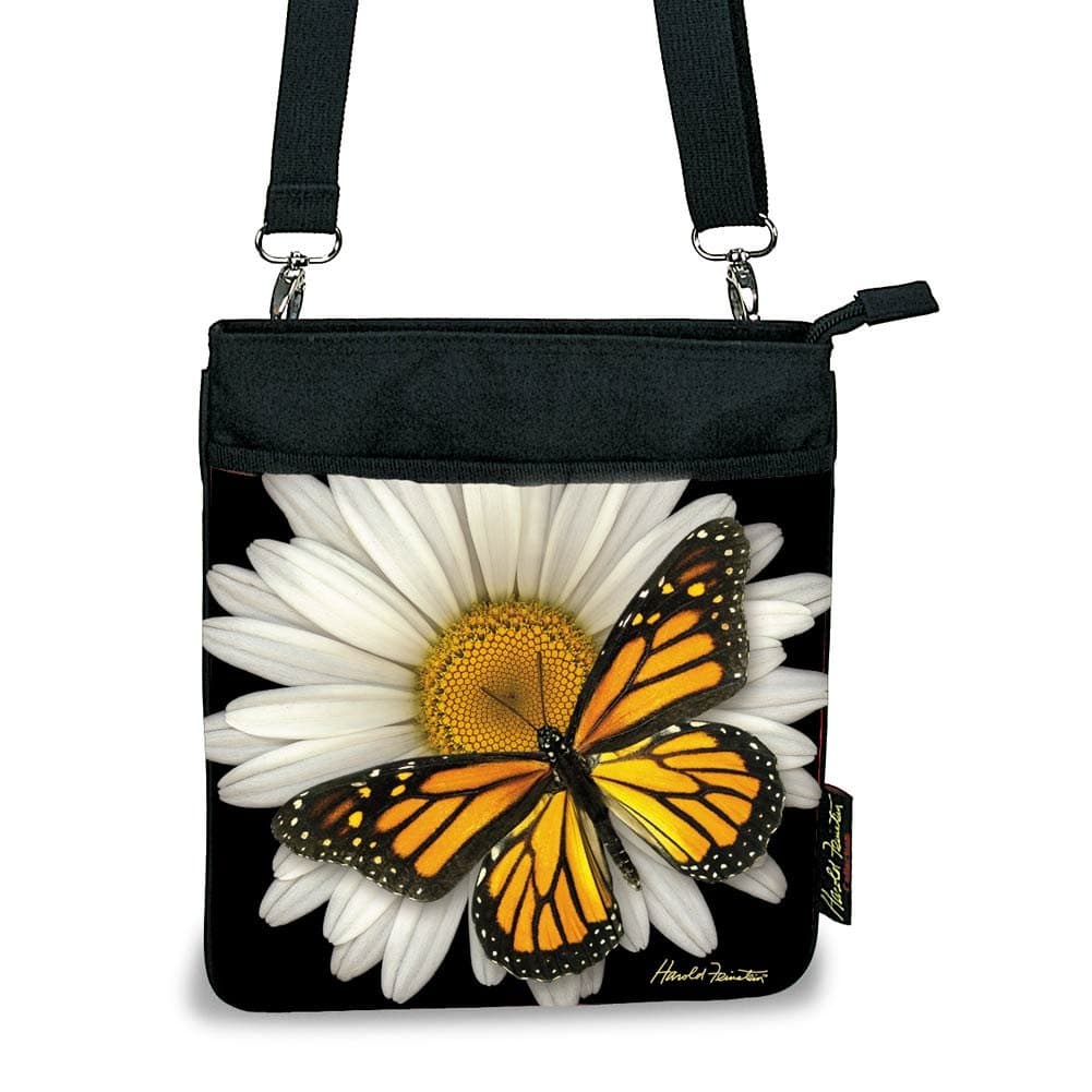 White Daisy & Monarch Butterfly Cross Body Bag, Multi, One Size