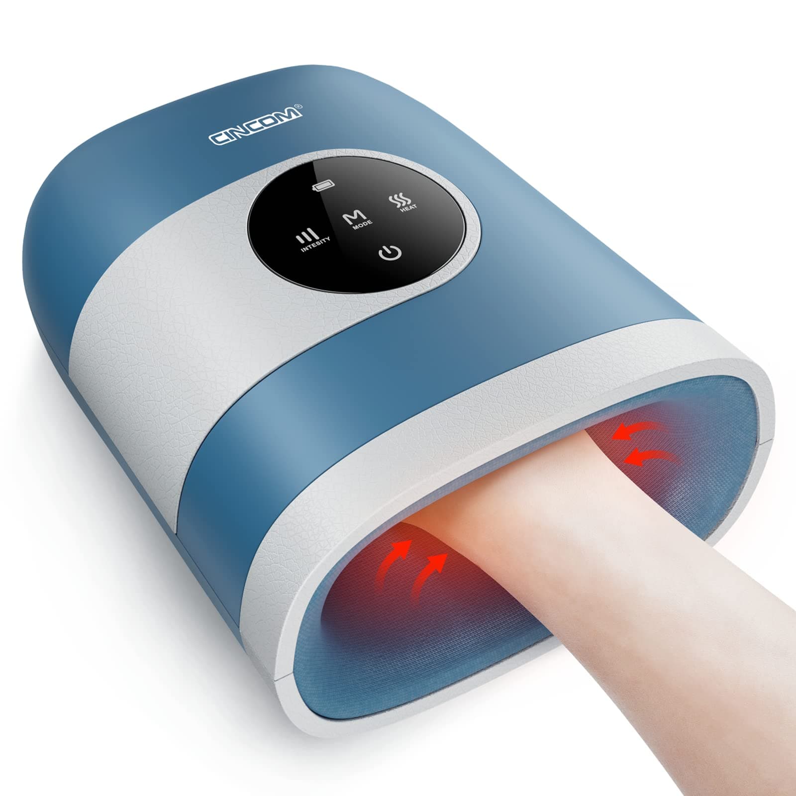 CINCOM Upgraded Hand Massager, Rechargeable Hand Massager With Heat And Compression For Arthritis And Carpal Tunnel With Touch Screen