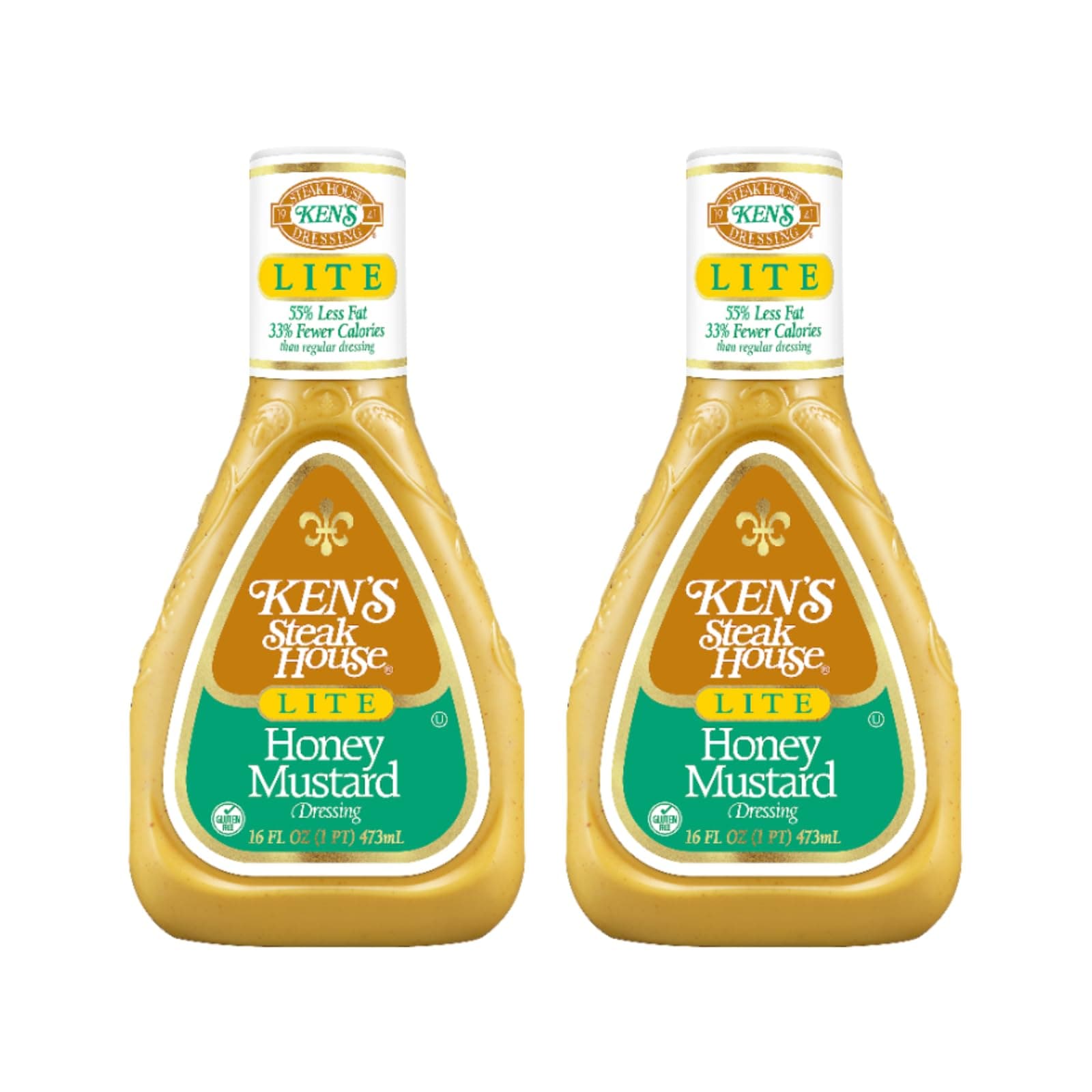 Ken's Steak House Lite Honey Mustard Dressing 16 Fl Oz (Pack of 2)