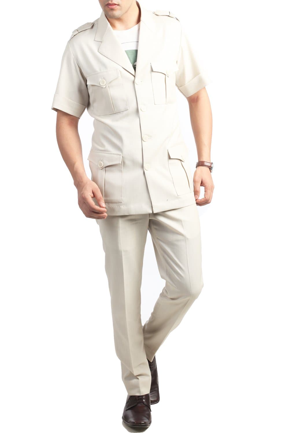 Hangrr Men's James Bond Safari Suit 38 Regular US / 48 R EU / W 32" Beige