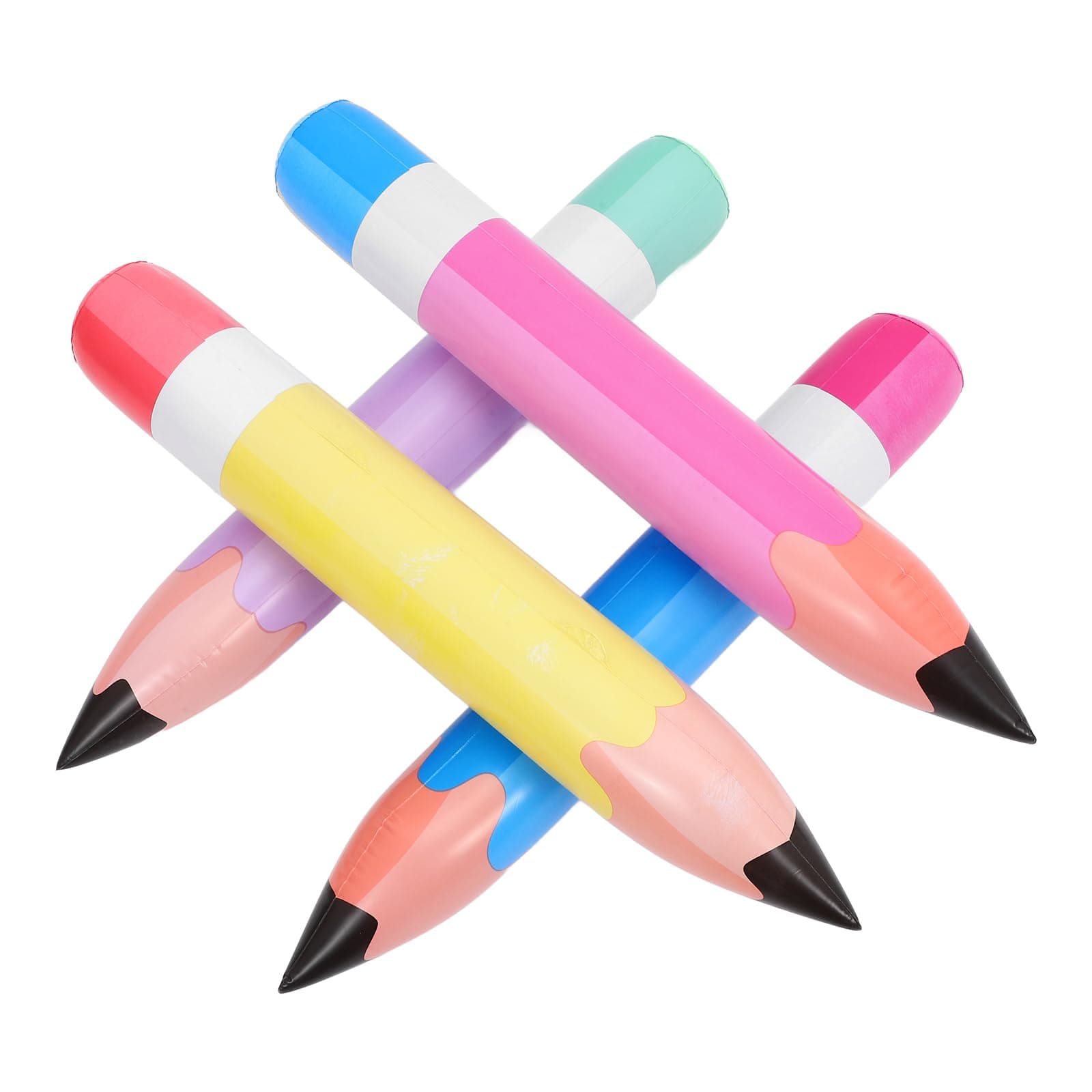 Vaguelly Inflatable Crayon Balloon Large Pencil Prop Multi-Color Party Decoration Classroom Decor School Event Favor
