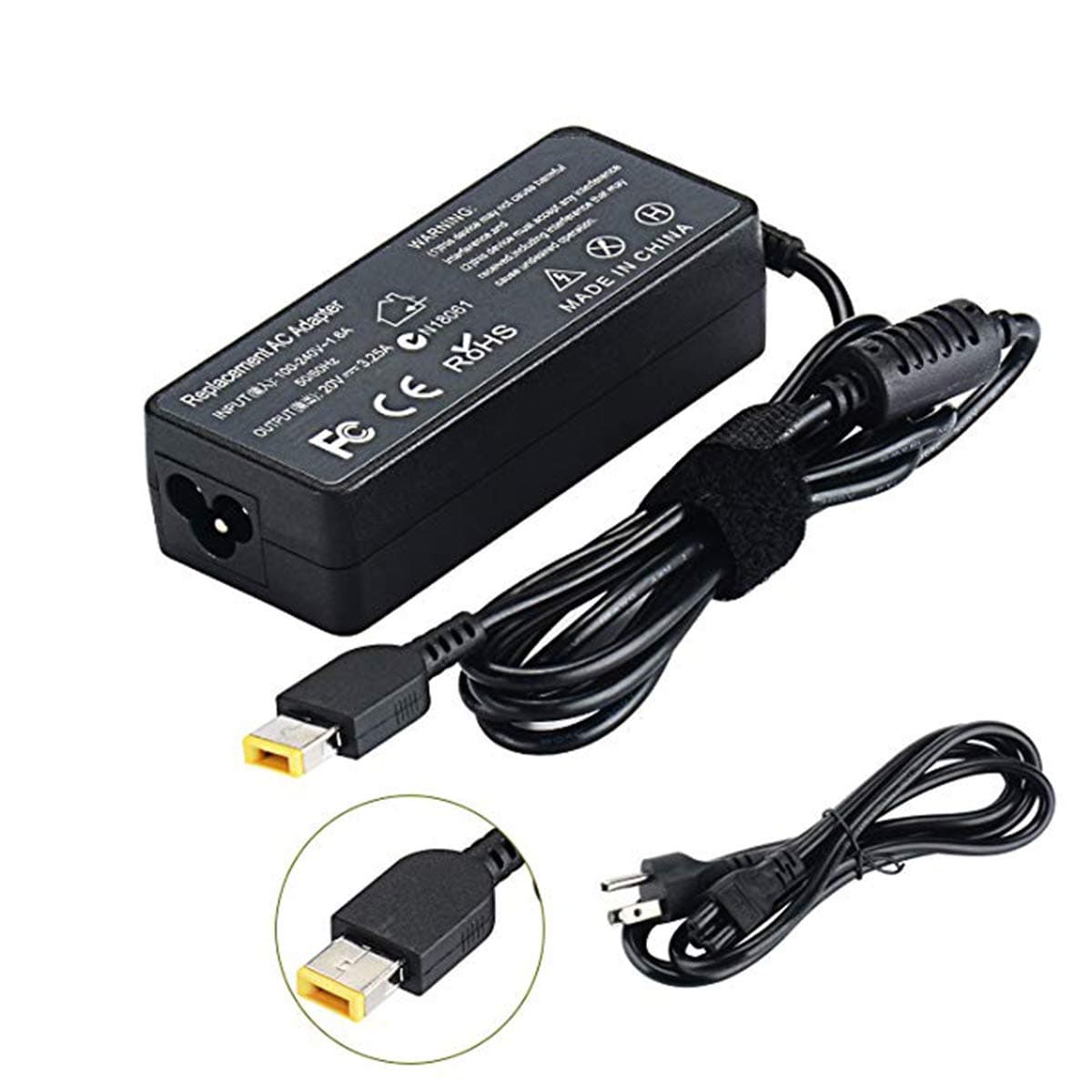 TYJYUN New Laptop Ac Adapter Charger 20V 3.25A 65W Compatible with Lenovo IdeaPad Yoga 13 Series Notebook Power Supply