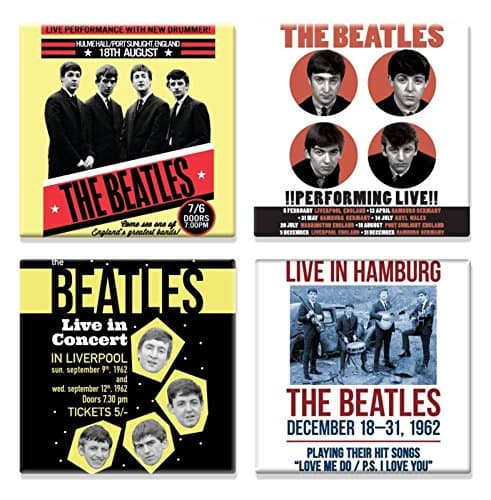 The Beatles 4 X Fridge Magnet Live in Concert Various Designs Official Set