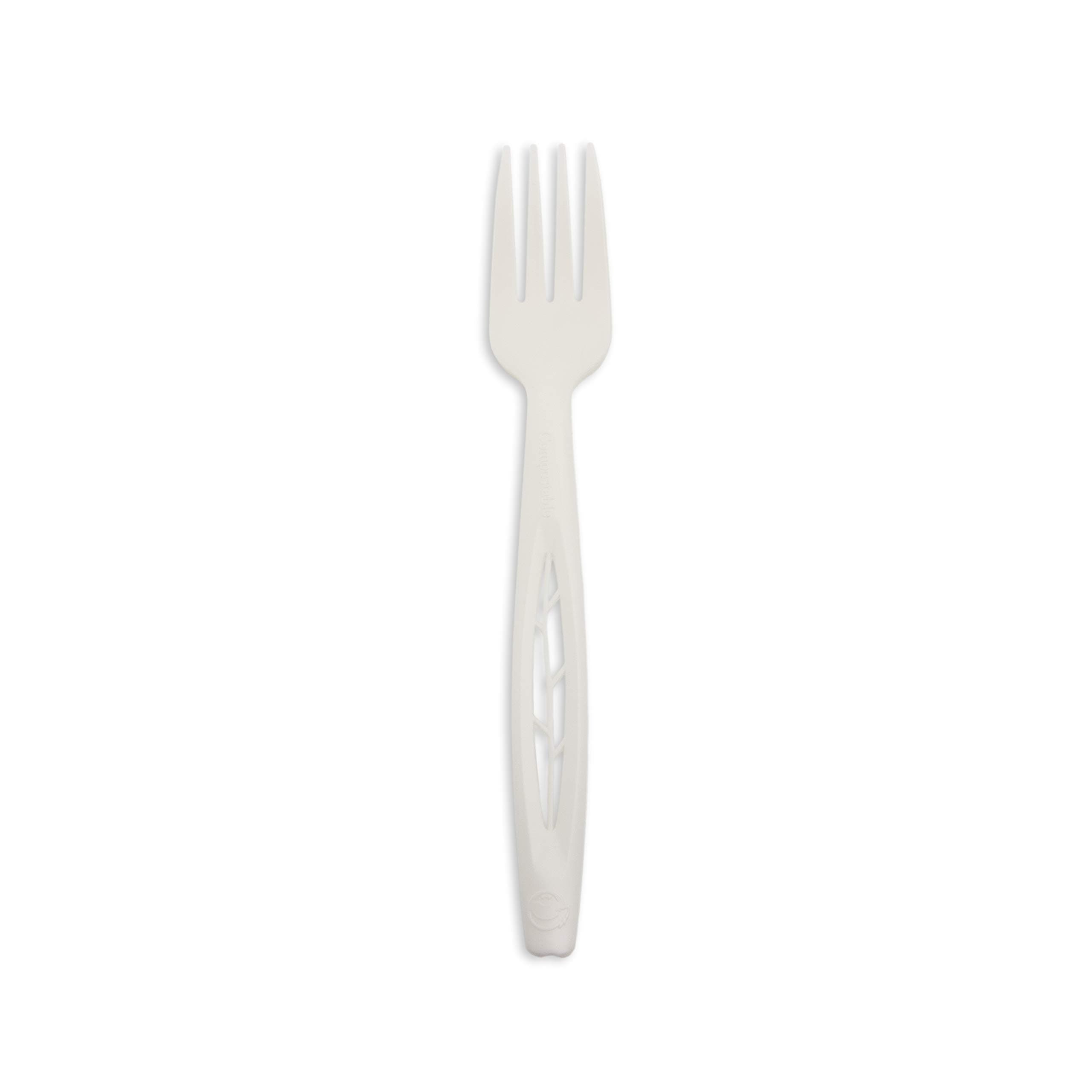 Jaya 100% Compostable 6.5" Heavy Duty Cutlery, Fork, White, 1000-Count Case
