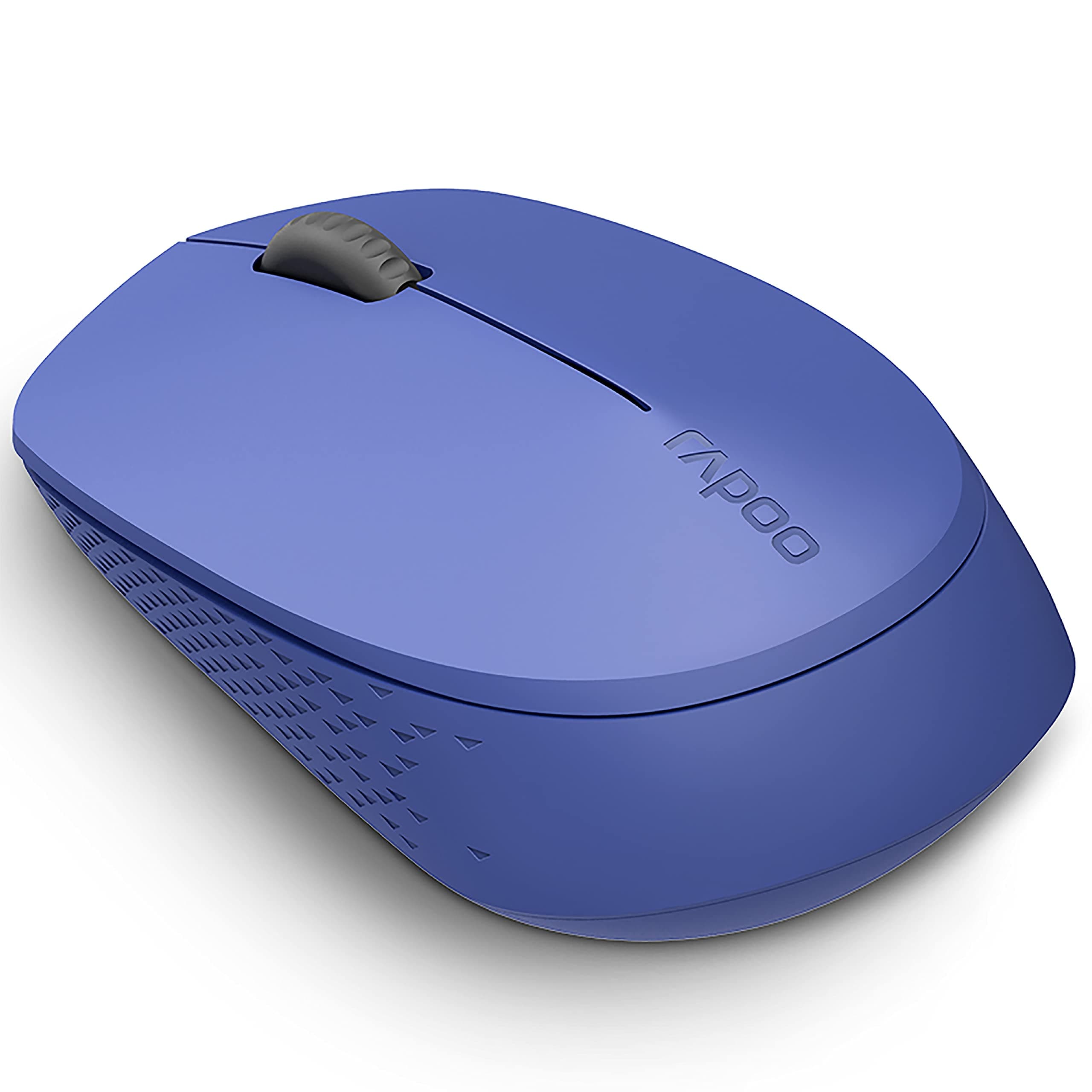 Wireless Optical Mouse Multi-Mode Silent"M100" (Bluetooth, Computer Mouse, Design, with Buttons and Scroll Wheel) Blue