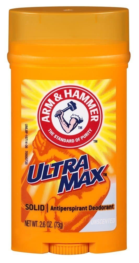 Arm & Hammer Deodorant 2.6 Ounce Solid Ultra Max Unscented (76ml) (2 Pack)