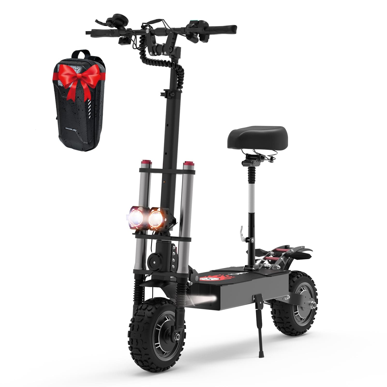 Electric Scooter for Adults 50MPH, 60V 5600W Dual Motor, Battery Range to 60 Miles Range Fast Escooter, 11-inch Off Road Tire Folding E-Scooter with seat for Adults, 440LBS Max Load