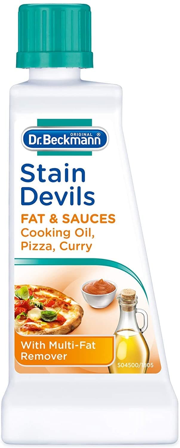 Dr Beckmann Stain Devils Romves Cooking Oil Fat - 50 Ml Stain Devils Fat & Sauces | Specialist Stain Remover Combats Various Greasy Stains, Liquid| 50 Ml