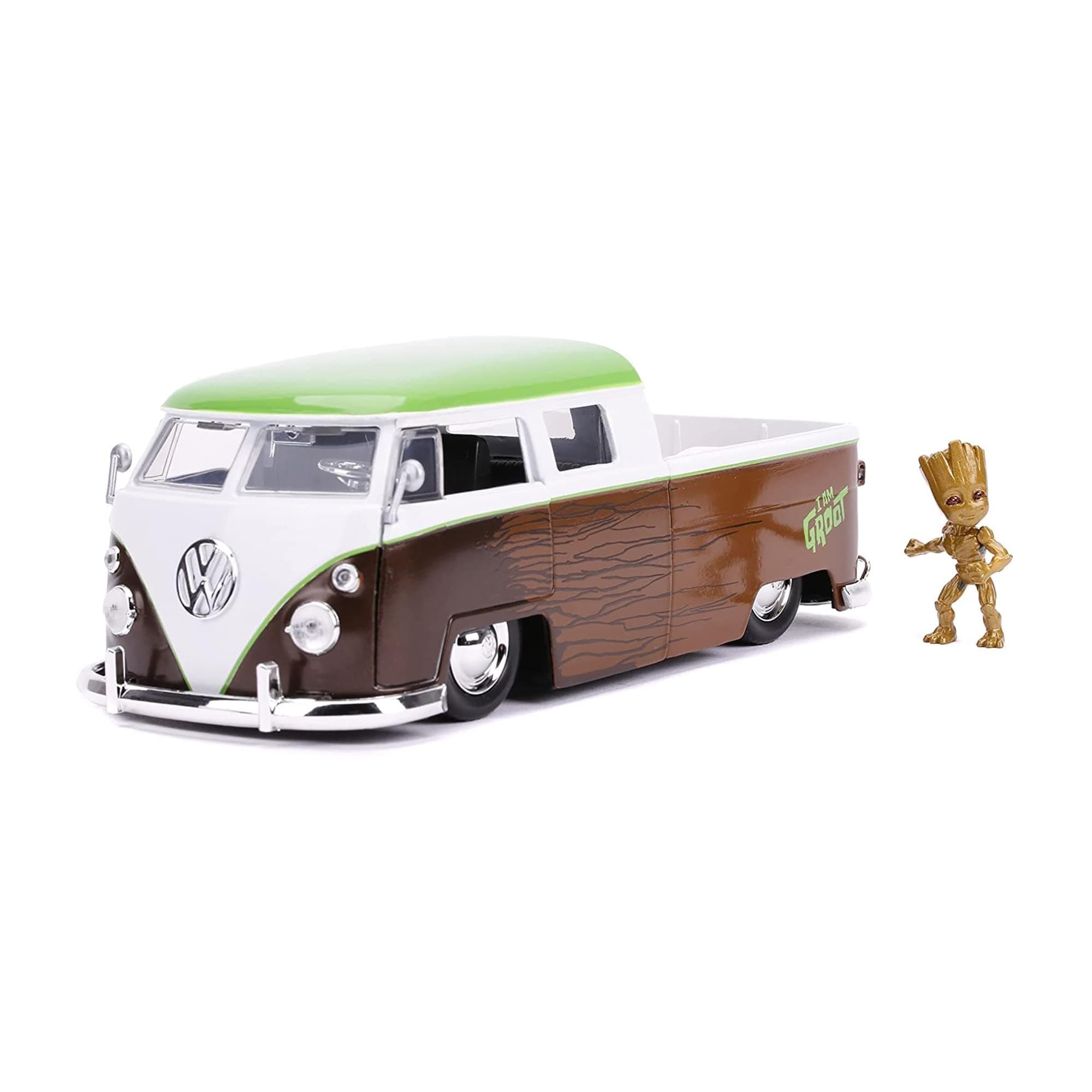 Toys Marvel Guardians of The Galaxy Groot & 1963 Volkswagen Bus Pickup 1:24 die-cast Vehicle with Figure (31202)