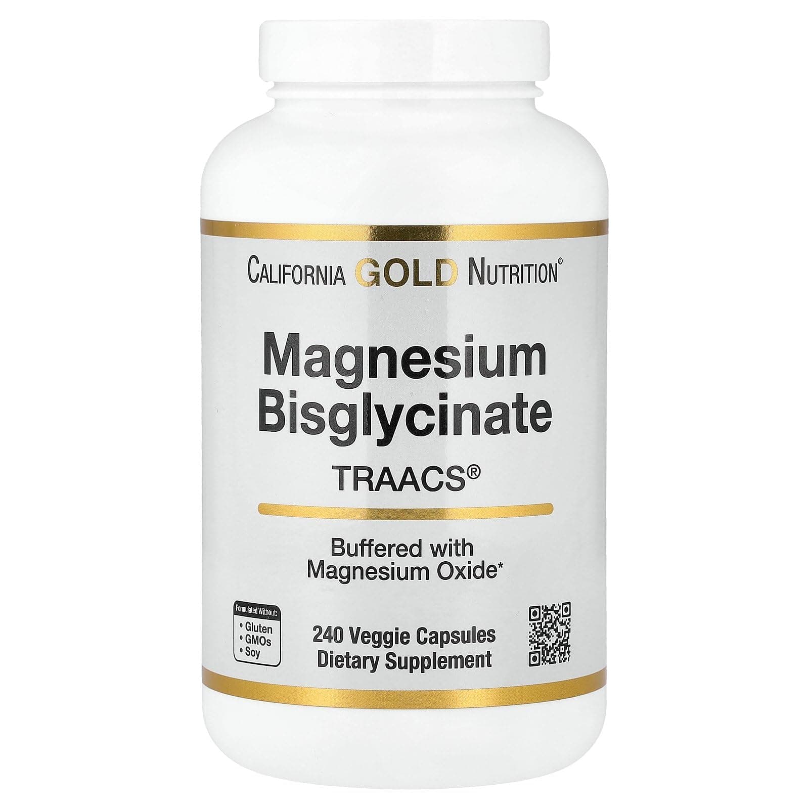 Magnesium Bisglycinate, Formulated with TRAACS®, 240 Veggie Capsules (100 mg per Capsule)