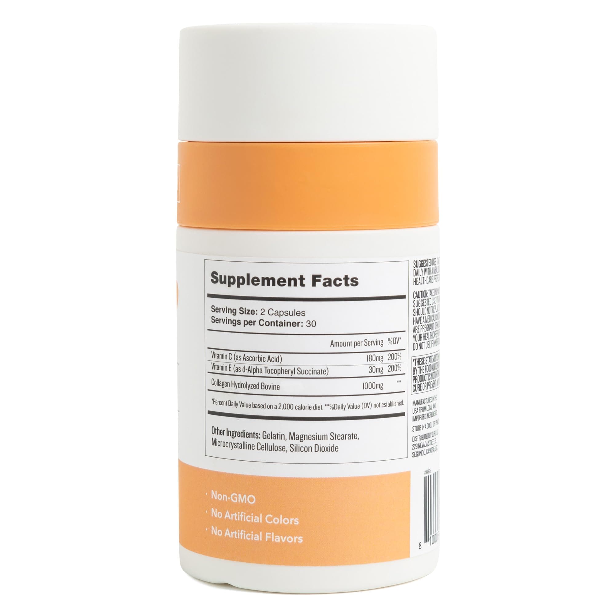 Health by Habit Collagen Supplement (60 Capsules) - Vitamin C & Vitamin E, 2000mg, Collagen Peptides, Superior Absorption, Support Your Skin, Non-GMO, Sugar Free (1 Pack)