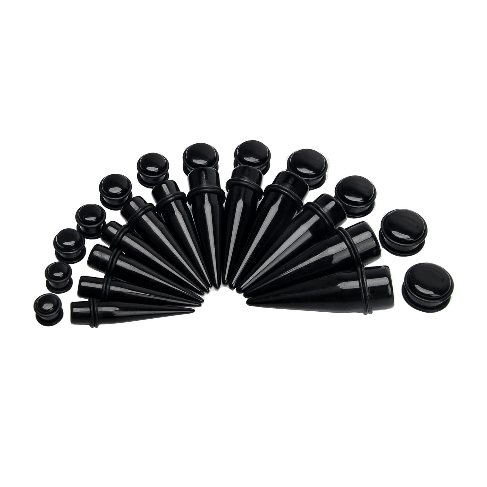 24 Pieces Big Ear Gauges Kit, Acrylic Tapers and Plugs Double O-Rings Stretching Set