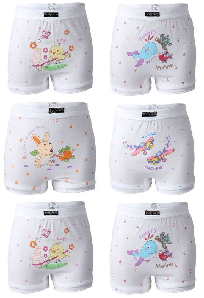BODYCAREGirls Cotton Bloomers 100% Cotton Multicolor Soft Comfortable | Skin Friendly | Innerwear | (Pack of 6)