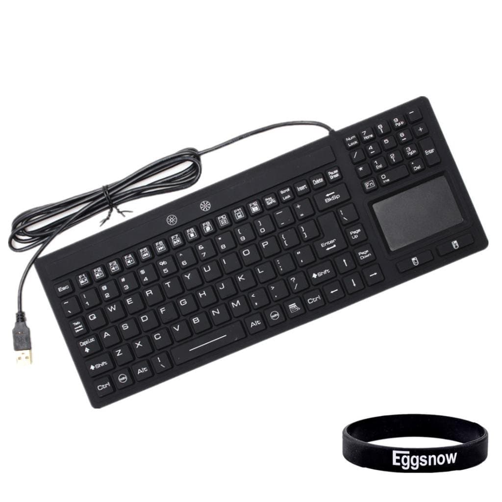 Eggsnow Industrial Waterproof Keyboard with Touchpad for Windows PCs - 106 Keys